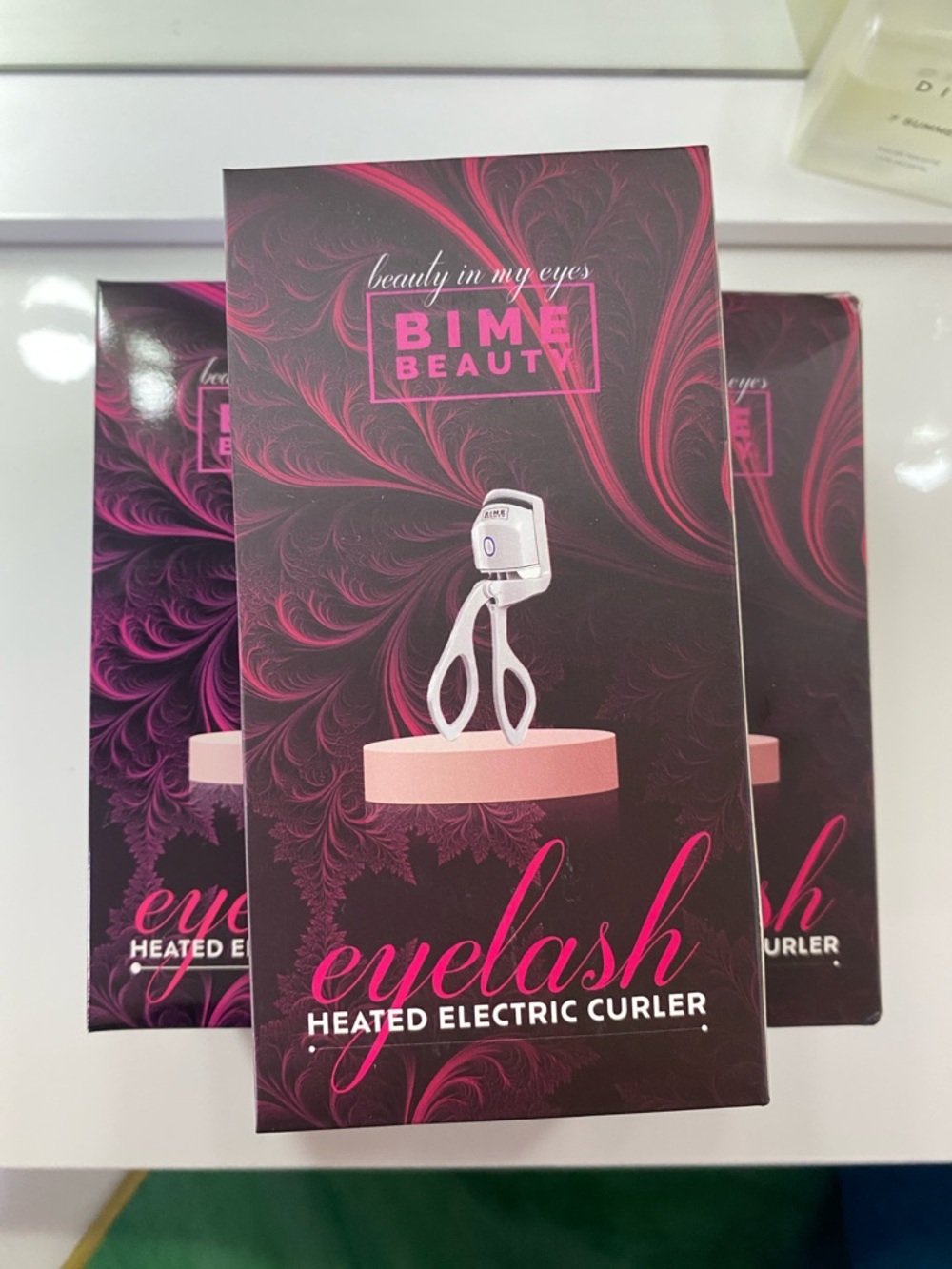 BIME Beauty Eyelash Heated Electric Curler - Pink & Black